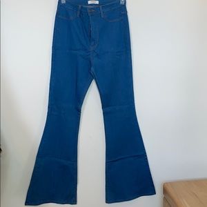 Medium Wash Flare High Waist Jeans
